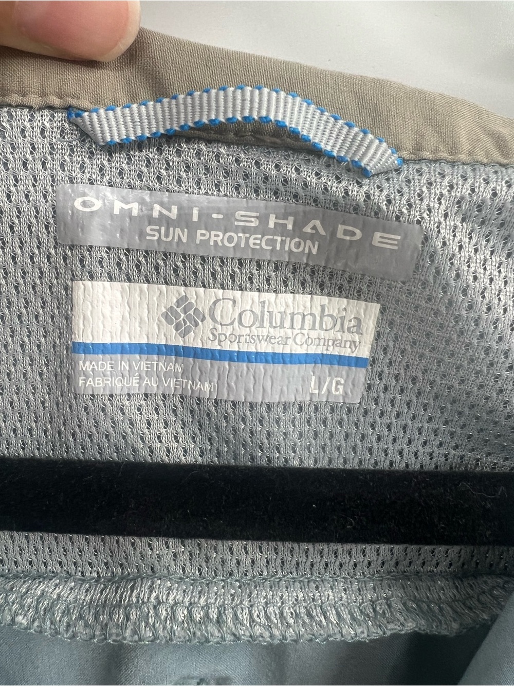 Columbia Omni-Shade Sun Protection Fishing Shirt Blue Large - Picture 6 of 8